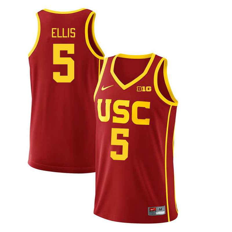 USC Trojans #5 Boogie Ellis Big 10 Conference College Basketball Jerseys Stitched Sale-Cardinal